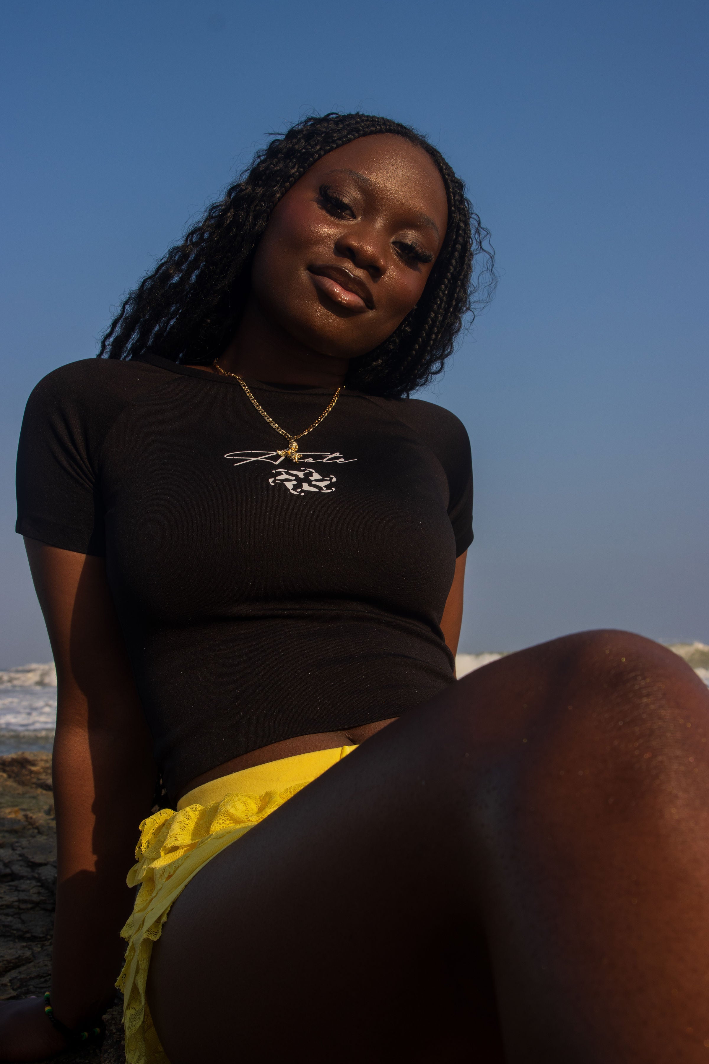 MONARCH CROP TOP {BLACK}